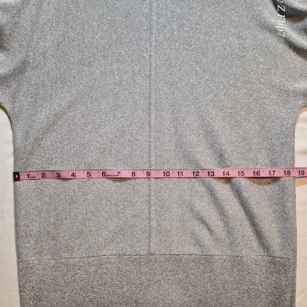 Talbots Petite Silver Metallic Shimmer Knit Top - Size XLP - Picture 5 of 9